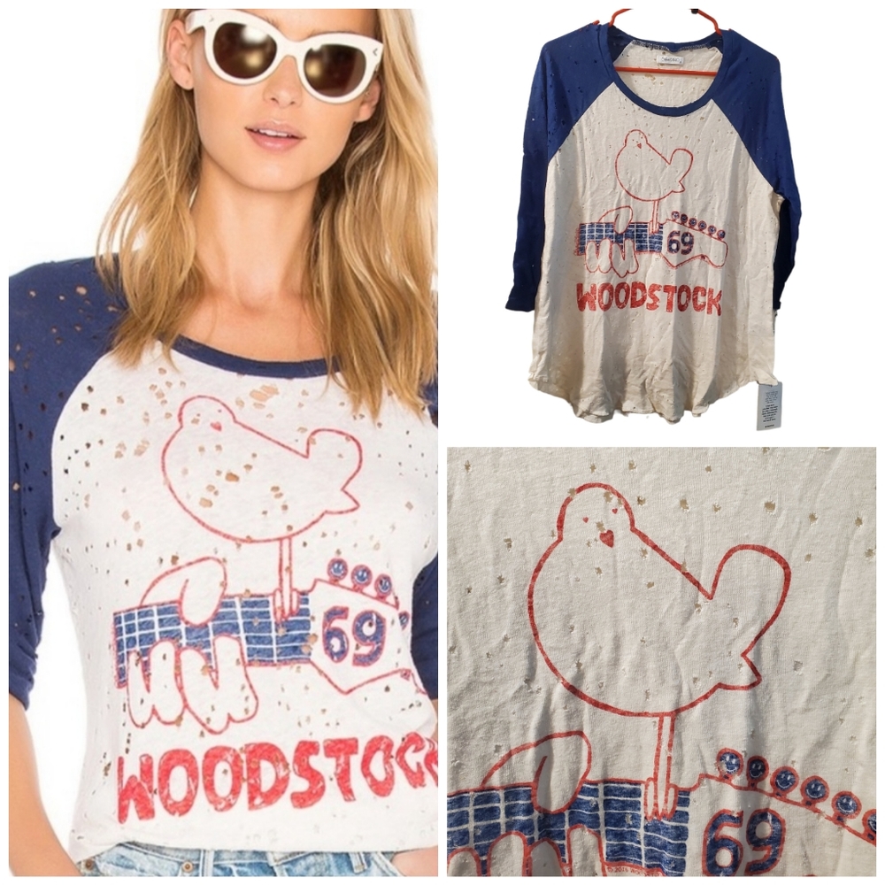 Lauren Moshi Blue and White Woodstock Top